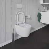 Duravit ME by Starck WC-Set wandhängend weiß Hochglanz, Tiefspüler, rimless, Abgang waagerecht, mit WC-Sitz und Absenkautomatik