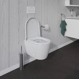 Duravit ME by Starck WC-Set wandhängend weiß Hochglanz, Tiefspüler, rimless, Abgang waagerecht, mit WC-Sitz und Absenkautomatik
