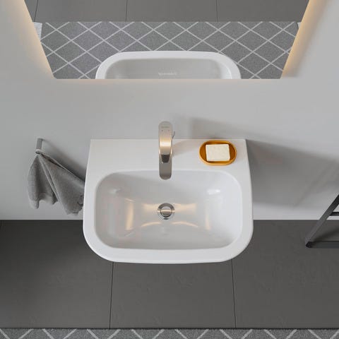 Duravit D-Code Waschtisch, weiß, Keramik, hängend, 1 Waschplatz, mit Überlauf