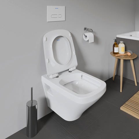 DU WC-Sitz DuraStyle mit SoftClose Scharniere edelstahl, weiß