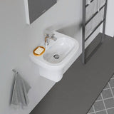 DU Handwaschbecken D-Code 450 mm mit ÜL, mit HLB, 1 HL, weiß