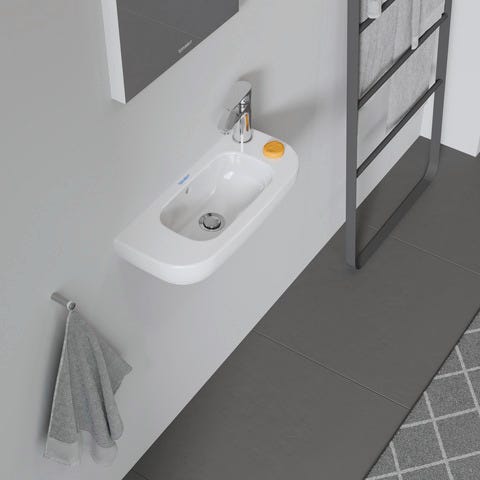Duravit D-Code Handwaschbecken, weiß, Rechteckig, 1 Waschplatz, mit Überlauf, 500 mm, hängend