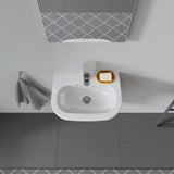 DU Handwaschbecken D-Code 450 mm mit ÜL, mit HLB, 1 HL, weiß