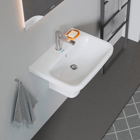 Duravit DuraStyle Waschtisch, weiß, rechteckig, 1 Waschplatz, hängende Montage, mit Überlauf