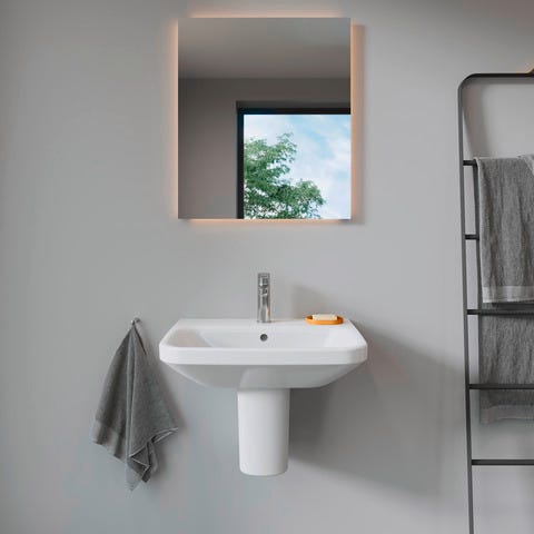 Duravit DuraStyle Waschtisch, weiß, rechteckig, 1 Waschplatz, hängende Montage, mit Überlauf