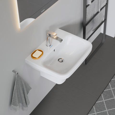Duravit DuraStyle Waschtisch, weiß, rechteckig, 1 Waschplatz, hängende Montage, mit Überlauf