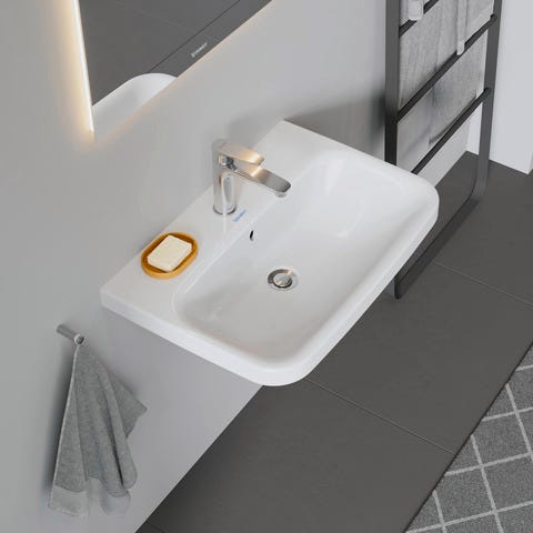 Duravit DuraStyle Waschtisch, weiß, rechteckig, 1 Waschplatz, hängende Montage, mit Überlauf