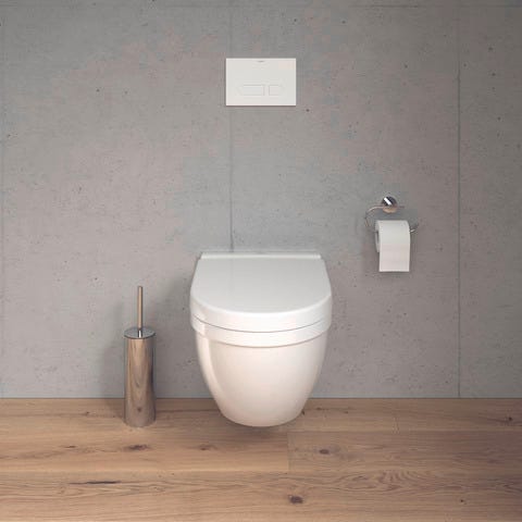 Duravit Starck 3 WC-Set wandhängend, weiß Hochglanz, Tiefspüler, mit WC-Sitz und Absenkautomatik