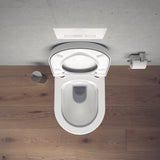 Duravit Starck 3 WC-Sitz, D-förmig, weiß glänzend, Duroplast, Edelstahl-Scharnier