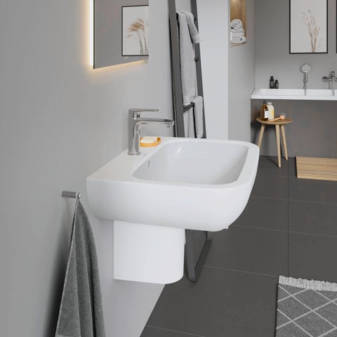 Duravit D-Code Waschtisch, weiß, Keramik, hängend, 1 Waschplatz, mit Überlauf