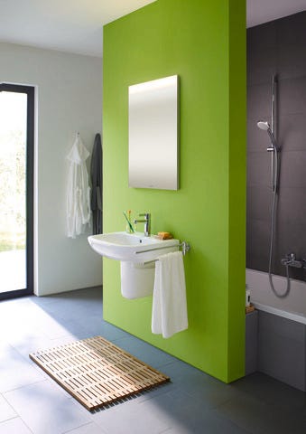 Duravit D-Code Waschtisch, weiß, Keramik, hängend, 1 Waschplatz, mit Überlauf
