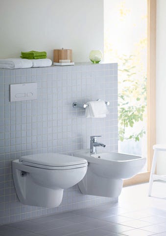 DU Wand-Bidet D-Code 545 mm mit ÜL, mit HLB, 1 HL, weiß