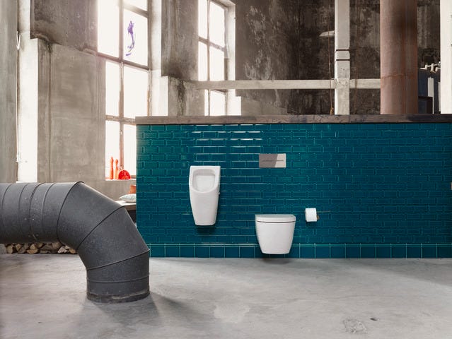 DU Urinal ME by Starck, Zulauf v.hinten rimless, ohne Fliege, weiß