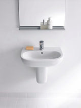 Duravit D-Code Waschtisch, weiß, Keramik, hängend, 1 Waschplatz, mit Überlauf