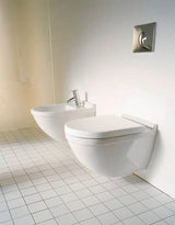 Duravit Starck 3 WC-Set wandhängend, weiß Hochglanz, Tiefspüler, mit WC-Sitz und Absenkautomatik