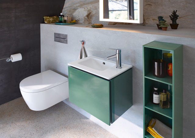 Duravit ME by Starck WC-Set wandhängend weiß Hochglanz, Tiefspüler, rimless, Abgang waagerecht, mit WC-Sitz und Absenkautomatik