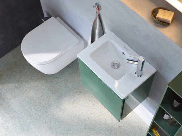 Duravit ME by Starck WC-Set wandhängend weiß Hochglanz, Tiefspüler, rimless, Abgang waagerecht, mit WC-Sitz und Absenkautomatik