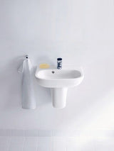 DU Handwaschbecken D-Code 450 mm mit ÜL, mit HLB, 1 HL, weiß