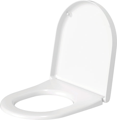 Duravit Starck 3 WC-Sitz, D-förmig, weiß glänzend, Duroplast, Edelstahl-Scharnier