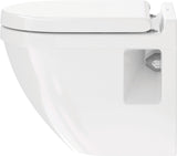 Duravit Starck 3 WC-Sitz, D-förmig, weiß glänzend, Duroplast, Edelstahl-Scharnier