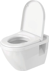 Duravit Starck 3 WC-Set wandhängend, weiß Hochglanz, Tiefspüler, mit WC-Sitz und Absenkautomatik