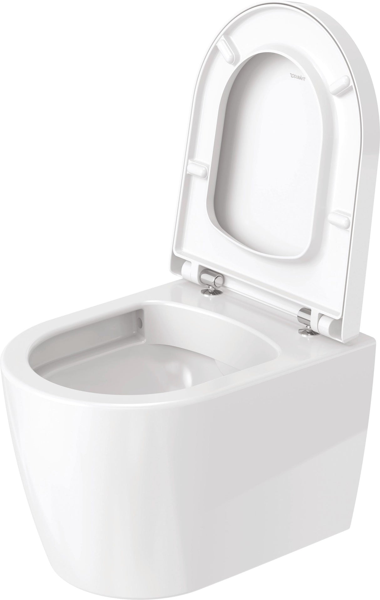 Duravit ME by Starck WC-Set wandhängend weiß Hochglanz, Tiefspüler, rimless, Abgang waagerecht, mit WC-Sitz und Absenkautomatik