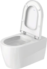 Duravit ME by Starck WC-Set wandhängend weiß Hochglanz, Tiefspüler, rimless, Abgang waagerecht, mit WC-Sitz und Absenkautomatik
