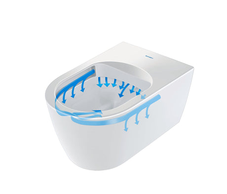 Duravit ME by Starck WC-Set wandhängend weiß Hochglanz, Tiefspüler, rimless, Abgang waagerecht, mit WC-Sitz und Absenkautomatik