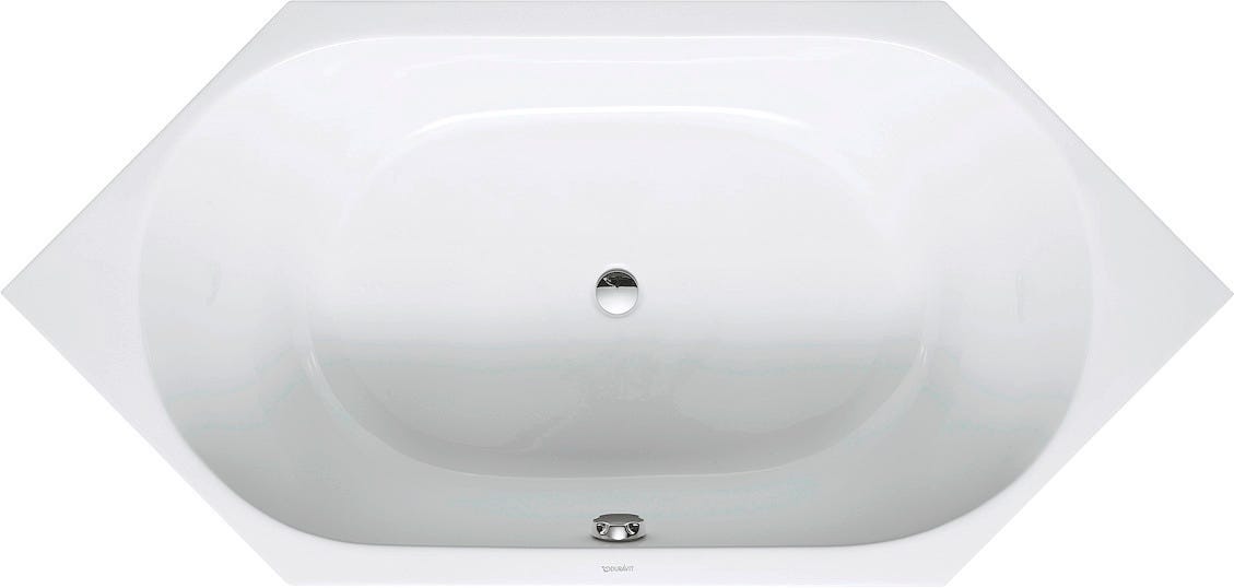 DU D-Code Badew. 6Eck 1900x900 Einbau Rückenschr.2 L/R, Weiß
