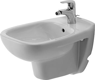 DU Wand-Bidet D-Code 545 mm mit ÜL, mit HLB, 1 HL, weiß