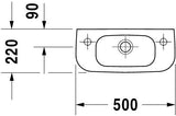 Duravit D-Code Handwaschbecken, weiß, Rechteckig, 1 Waschplatz, mit Überlauf, 500 mm, hängend