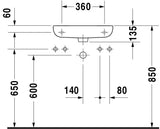 Duravit D-Code Handwaschbecken, weiß, Rechteckig, 1 Waschplatz, mit Überlauf, 500 mm, hängend