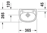 DU HWB Design Classics Comp. 365 mm m.ÜL, m.HLB, HL-Vst.li./re., weiß