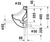 DU Design Classics Urinal Bill, Zul.v.h. absaugend, o.Deckel, o.Fliege, weiß