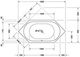 DU D-Code Badew. 6Eck 1900x900 Einbau Rückenschr.2 L/R, Weiß