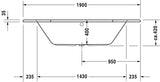 DU D-Code Badew. 6Eck 1900x900 Einbau Rückenschr.2 L/R, Weiß