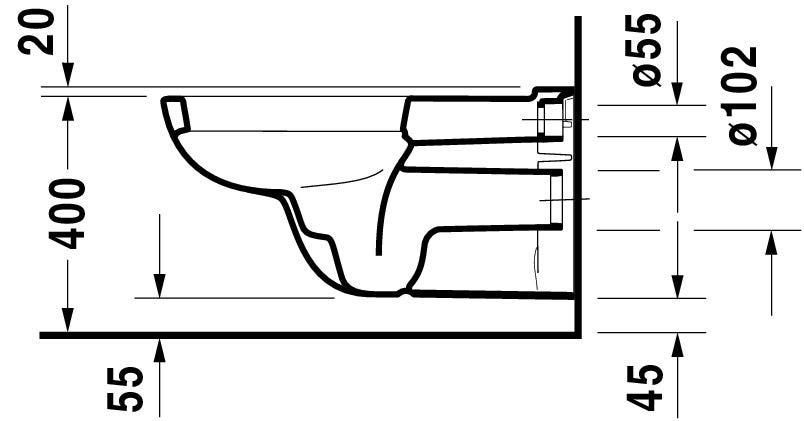 DU Wand-WC D-Code Vital 700 mm Tiefspüler, barrierefrei, weiß