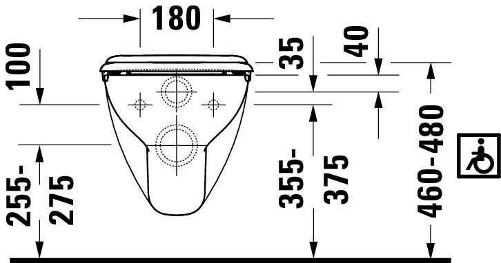 DU Wand-WC D-Code Vital 700 mm Tiefspüler, barrierefrei, weiß