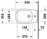 DU Wand-Bidet D-Code 545 mm mit ÜL, mit HLB, 1 HL, weiß