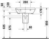 Duravit DuraStyle Waschtisch, weiß, rechteckig, 1 Waschplatz, hängende Montage, mit Überlauf