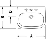 Duravit D-Code Waschtisch, weiß, Keramik, hängend, 1 Waschplatz, mit Überlauf