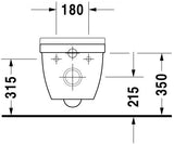 Duravit Starck 3 WC-Set wandhängend, weiß Hochglanz, Tiefspüler, mit WC-Sitz und Absenkautomatik