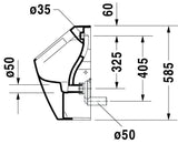 DU Urinal ME by Starck, Zulauf v.hinten rimless, ohne Fliege, weiß