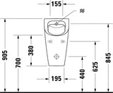 DU Urinal ME by Starck, Zulauf v.hinten rimless, ohne Fliege, weiß