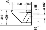 DU Wand-WC Design Classics Hornberg Tiefspüler, Wand, Keramik, glänzend, Spülwasser 6 l, Spülrand halb offen, Abgang waagerecht, S-förmiger Abfluss, Maße 530x360x340 mm