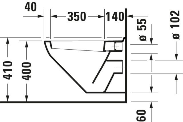 DU Wand-WC Design Classics Hornberg Tiefspüler, Wand, Keramik, glänzend, Spülwasser 6 l, Spülrand halb offen, Abgang waagerecht, S-förmiger Abfluss, Maße 530x360x340 mm