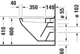 DU Wand-WC Design Classics Hornberg Tiefspüler, Wand, Keramik, glänzend, Spülwasser 6 l, Spülrand halb offen, Abgang waagerecht, S-förmiger Abfluss, Maße 530x360x340 mm