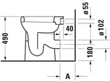 DU Stand-WC Design Classics Sudan 465 mm + 100 mm, Abg.waagrecht, weiß