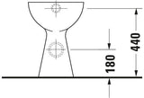 DU Stand-WC Design Classics Sudan 465 mm + 100 mm, Abg.waagrecht, weiß