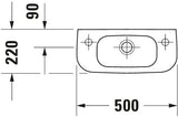 Duravit D-Code Handwaschbecken, weiß, Rechteckig, 1 Waschplatz, mit Überlauf, 500 mm, hängend